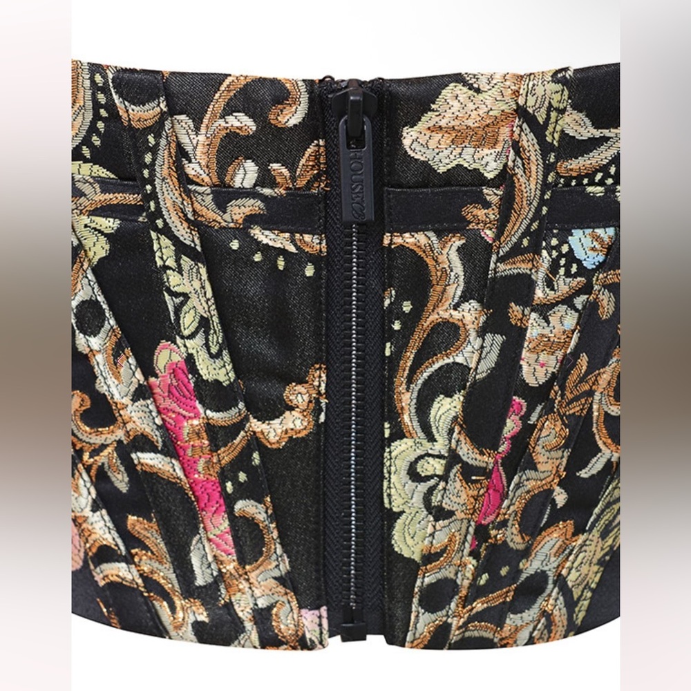House of CB ISABELLA Brocade Jacquard Puff Sleeve Bustier - Picture 7 of 13